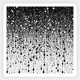 Abstract Art Black And White Rain Drop Pattern Sticker